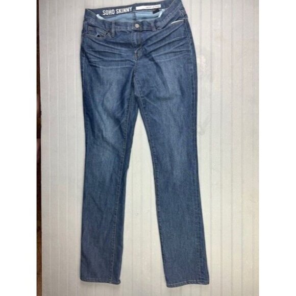 DKNY Size 6 Womens Jeans SoHo Skinny Mid Rise Stretch Dark Wash - Picture 1 of 4